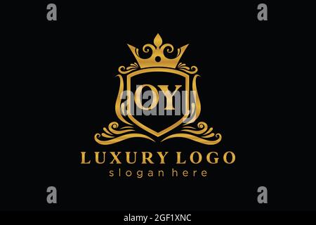 OY Letter Royal Luxury Logo template in vector art for Restaurant, Royalty, Boutique, Cafe, Hotel, Heraldic, Jewelry, Fashion and other vector illustr Stock Vector