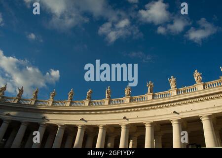 Architectural details Portico of Bernini in Vatican City Italy Stock Photo