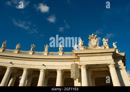 Architectural details Portico of Bernini in Vatican City Italy Stock Photo