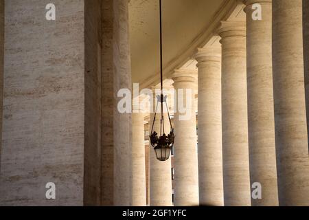 Architectural details Portico of Bernini in Vatican City Italy Stock Photo