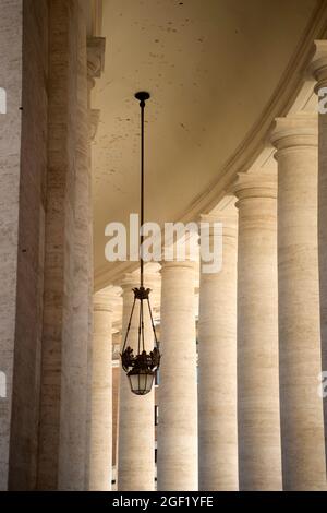 Architectural details Portico of Bernini in Vatican City Italy Stock Photo