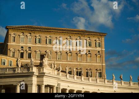 Architectural details Portico of Bernini in Vatican City Italy Stock Photo