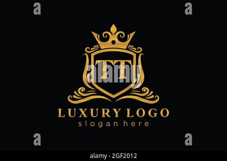 TT Letter Royal Luxury Logo template in vector art for Restaurant, Royalty, Boutique, Cafe, Hotel, Heraldic, Jewelry, Fashion and other vector illustr Stock Vector