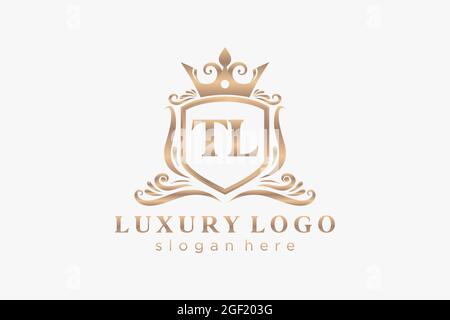 TL Letter Royal Luxury Logo template in vector art for Restaurant, Royalty, Boutique, Cafe, Hotel, Heraldic, Jewelry, Fashion and other vector illustr Stock Vector