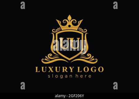UU Letter Royal Luxury Logo template in vector art for Restaurant, Royalty, Boutique, Cafe, Hotel, Heraldic, Jewelry, Fashion and other vector illustr Stock Vector