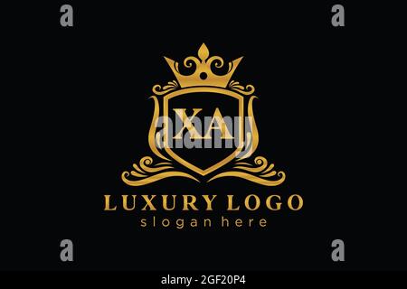 XA Letter Royal Luxury Logo template in vector art for Restaurant, Royalty, Boutique, Cafe, Hotel, Heraldic, Jewelry, Fashion and other vector illustr Stock Vector