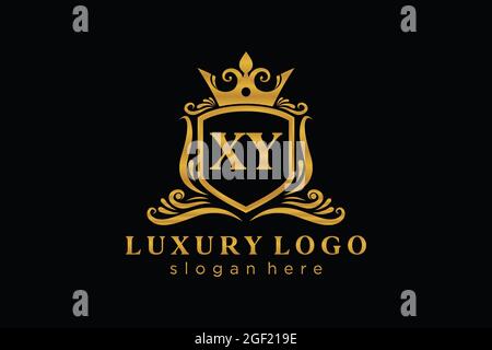 XY Letter Royal Luxury Logo template in vector art for Restaurant, Royalty, Boutique, Cafe, Hotel, Heraldic, Jewelry, Fashion and other vector illustr Stock Vector
