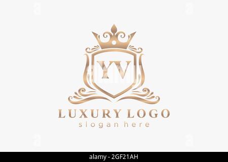 YV Letter Royal Luxury Logo template in vector art for Restaurant, Royalty, Boutique, Cafe, Hotel, Heraldic, Jewelry, Fashion and other vector illustr Stock Vector