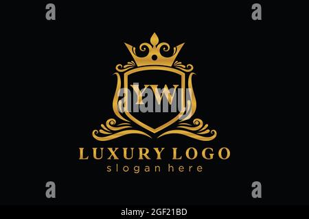 YW Letter Royal Luxury Logo template in vector art for Restaurant, Royalty, Boutique, Cafe, Hotel, Heraldic, Jewelry, Fashion and other vector illustr Stock Vector