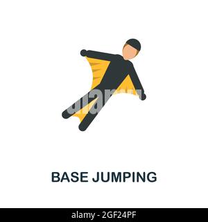 Base Jumping icon. Flat sign element from extreme sport collection. Creative Base Jumping icon for web design, templates, infographics and more Stock Vector