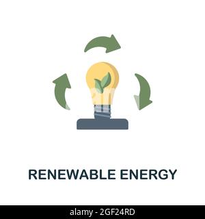 Renewable Energy flat icon. Colored sign from futurictic technology collection. Creative Renewable Energy icon illustration for web design Stock Vector