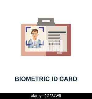 Biometric Id Card flat icon. Colored sign from futurictic technology collection. Creative Biometric Id Card icon illustration for web design Stock Vector