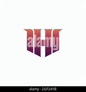 H Gaming Esport Logo Design Template Inspiration on a white background. e-sport letter logo design concept template Stock Vector