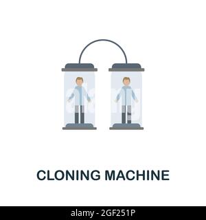 Cloning Machine flat icon. Colored sign from futurictic technology collection. Creative Cloning Machine icon illustration for web design, infographics Stock Vector
