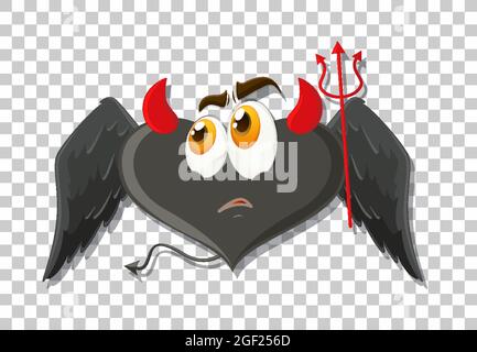 Heart shape devil with facial expression illustration Stock Vector