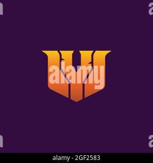 Initial Y Gaming Esport Logo Design Modern Template isolated on black background. e-sport letter logo design concept template Stock Vector