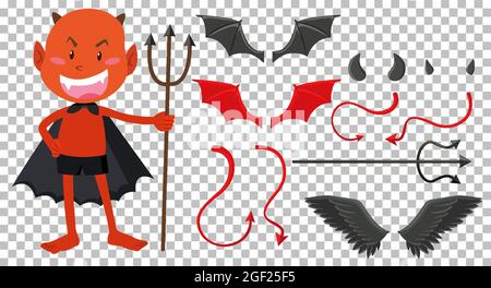 Devil and angel design elements illustration Stock Vector
