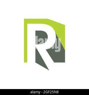 Collection design letter R on the negative space with shadow. Vector illustration EPS.8 EPS.10 Stock Vector