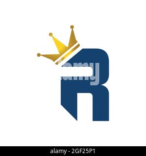 Collection design letter R with crown on the white background. Vector illustration EPS.8 EPS.10 Stock Vector