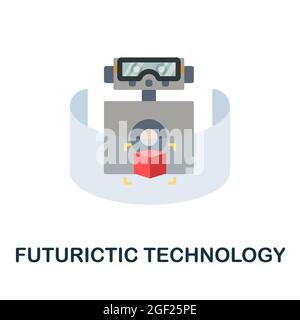 Futurictic Technology flat icon. Colored sign from collection. Creative Futurictic Technology icon illustration for web design, infographics and more Stock Vector