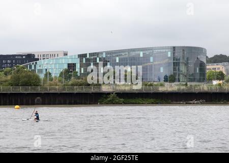 Cardiff International Pool, glass building, Cardiff city, South Wales, UK, 2021 Stock Photo