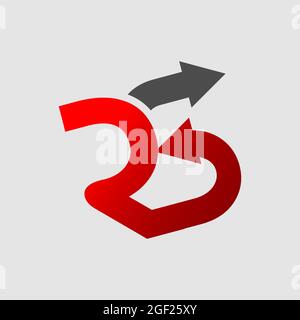 Initial letter RS with arrow for your best business symbol. Vector illustration EPS.8 EPS.10 Stock Vector