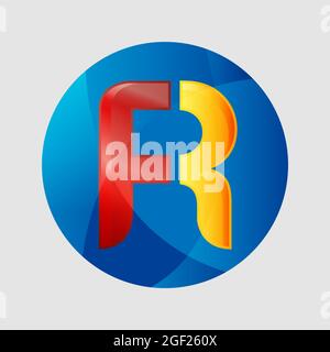 Design letter R on the round shape for your best business symbol. Vector illustration EPS.8 EPS.10 Stock Vector