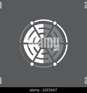 6 S letter for technology design which forms a circle. Vector illustration EPS.8 EPS.10 Stock Vector