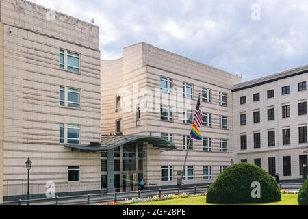 BERLIN, GER - JULY 29, 2021: Embassy of the United Staates of America, USA in Berlin, Germany. Stock Photo
