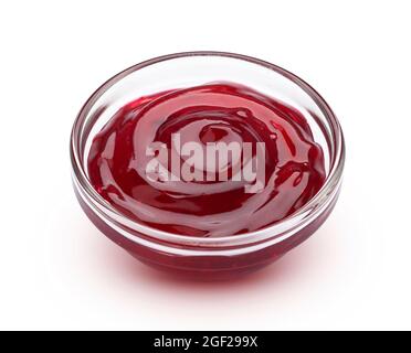 Cherry jam isolated on white background Stock Photo