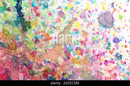 Colorful grunge texture made with colored ink and water. Stock Photo