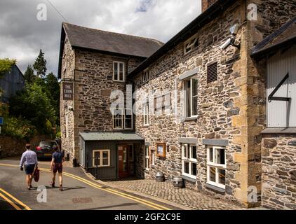 UK Wales, Clwyd, Llangollen, Dee Lane, Old Corn Mill, (Melin Yd) café Stock Photo