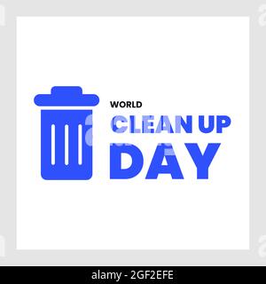 world clean up day cute typography vector for social media, poster and ...