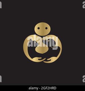 Pets care logo vector template Stock Vector