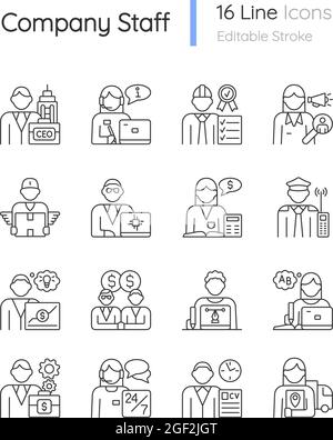 Staff of company RGB linear icons set Stock Vector Image & Art - Alamy