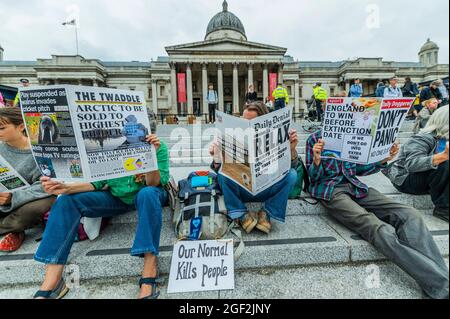 London, UK. 23rd Aug, 2021. Extinction Rebellion starts two weeks of protest, under the Impossible Rebellion name, in London. It also coincides with the anniversary of the Haitian Rebellion. Credit: Guy Bell/Alamy Live News Stock Photo