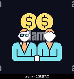 Sales representative RGB color icon for dark theme Stock Vector