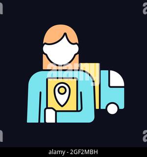 Logistician RGB color icon for dark theme Stock Vector