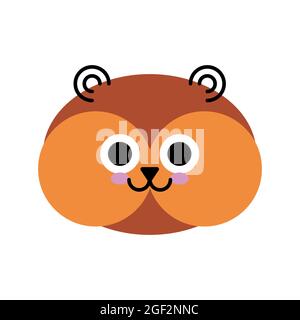 Hamster face. Cute hamster cartoon animal isolated Stock Vector