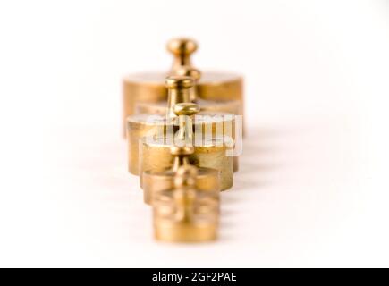 weights for an old scale Stock Photo