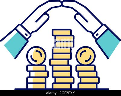 Savings RGB color icon Stock Vector