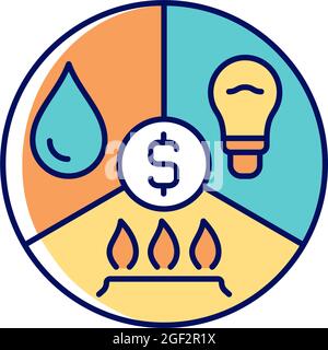 Paying bills RGB color icon Stock Vector