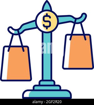 Comparison shopping RGB color icon Stock Vector