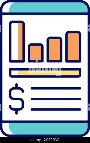 Expense tracker app RGB color icon Stock Vector