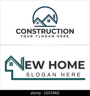 Real estate mortgage construction building logo design Stock Vector