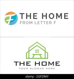 Retail building real estate business agency with icon home logo design Stock Vector