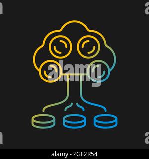 Investing gradient vector icon for dark theme Stock Vector