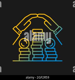 Savings gradient vector icon for dark theme Stock Vector