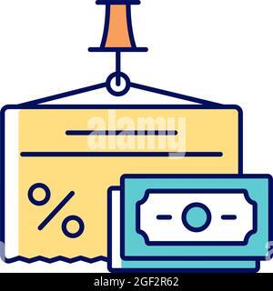 Fixed expenses RGB color icon Stock Vector