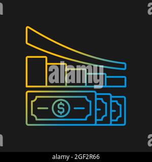 Expense reduction gradient vector icon for dark theme Stock Vector